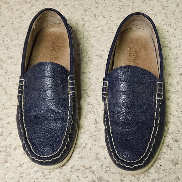 POLO RALPH LAUREN NAVY 8.5D LOAFERS - Picture 1 of 6